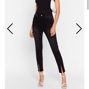 Nasty Gal Get Slit Done High Waisted Jeans US 6